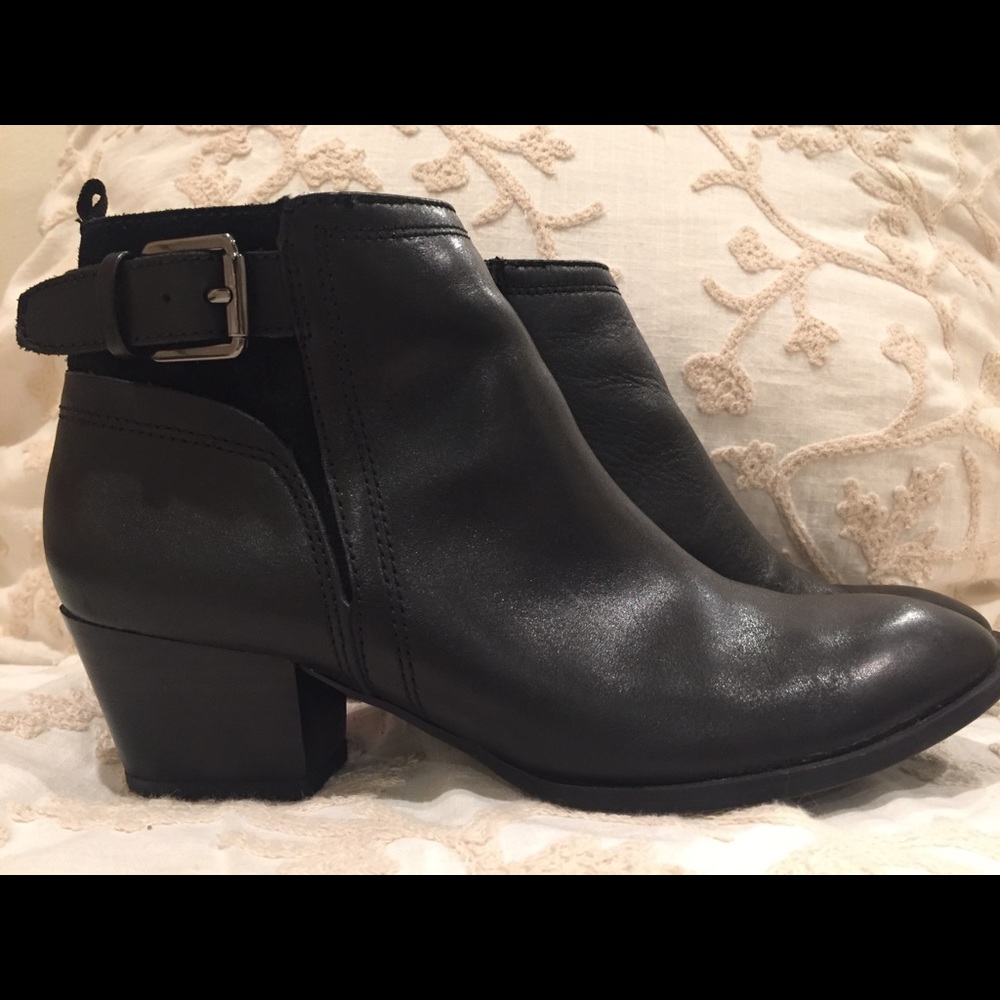 Black Leather Franco Sarto Booties